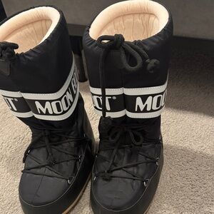 Moon Boot Black and White Winter Boots